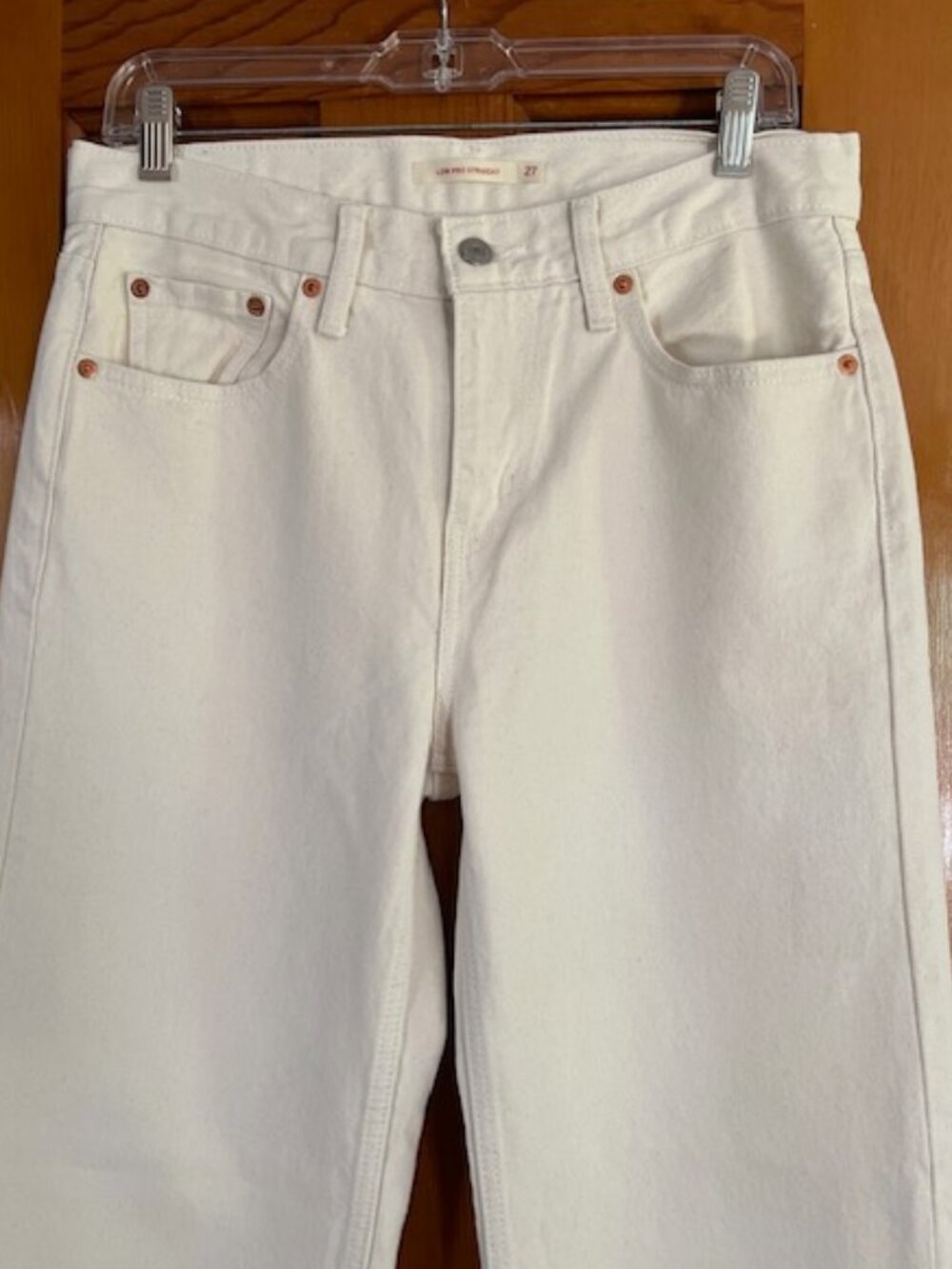 Levi’s Low Pro Cream Straight Stonewash Jeans Woman's W 27 - Picture 5 of 14